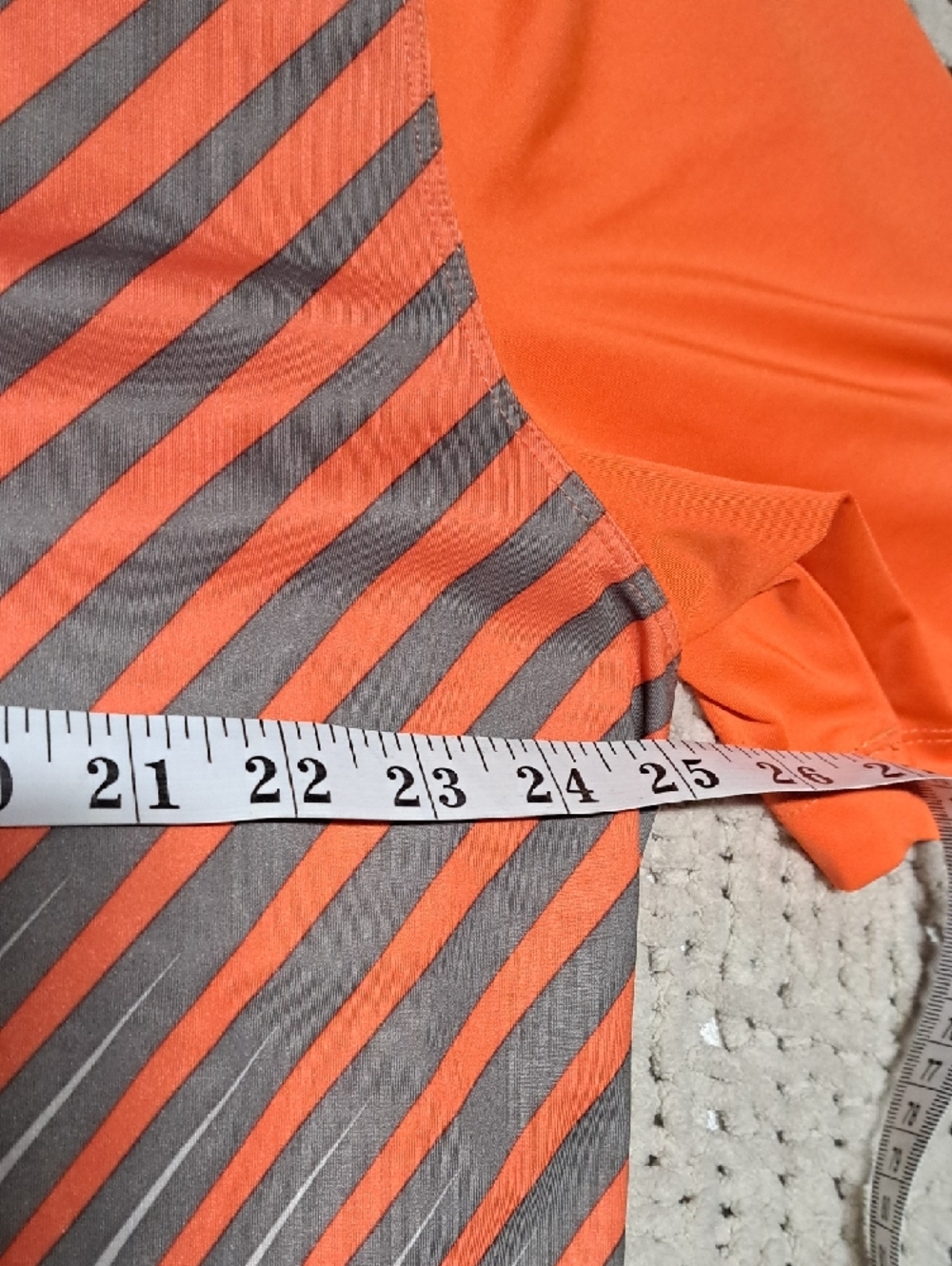 Nike Men's Orange and Gray Diagonal Stripe Polo - Picture 6 of 7